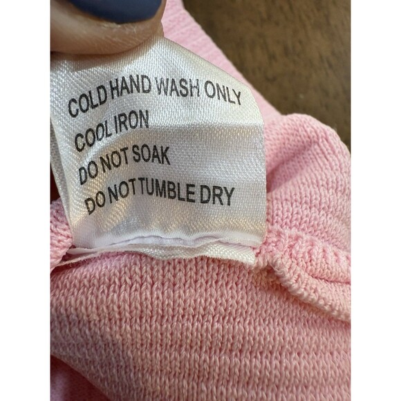 White Fox Pink Ribbed Knit Crop Tank Top Small | Y2K Minimalist Sleeveless - Picture 8 of 8